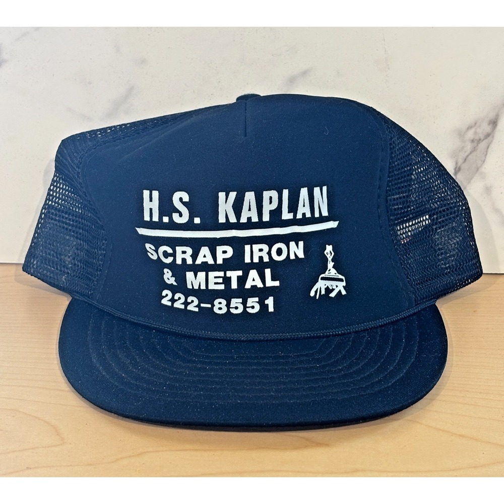 VTG Y2K Otto H.S. Kaplan Scrap Iron & Metal Black Trucker Hat One Size USA RARE